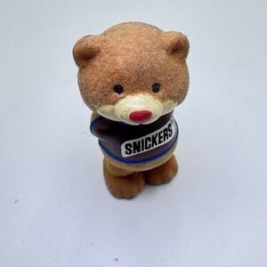 Vintage Snickers Flocked Bear Figure Toy Promo Candy Mascot Rare Collectible